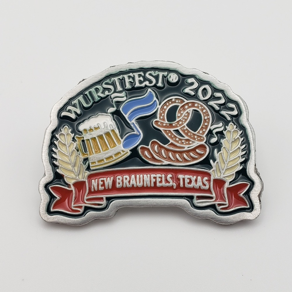 Wurstfest Enamel Pin Black 2022 New Braunfels Texas Beer Pretzel Pin Bavaria